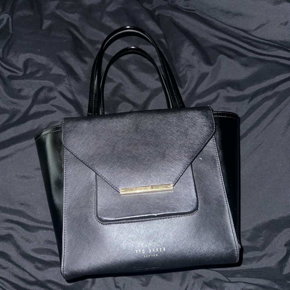 Ted Baker Black Saffiano Leather Tote Bag